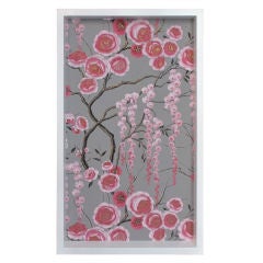 Framed 19th Century Wallpaper Panel - Small Cherry Blossom