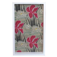 Framed 19th Century Wallpaper Panel - Lily Pond