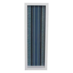 Framed 19th Century Wallpaper Panel - Small Blue Stripes