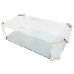 French Glass, Plexi, and Brass Coffee Table