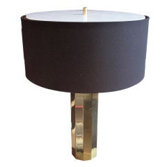 Belgian Brass Faceted Table Lamp