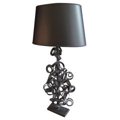 1960s Welded Steel Ring Table Lamp by Harry Balmer 9