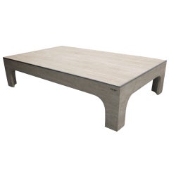 Willy Rizzo Travertine Coffee Table
