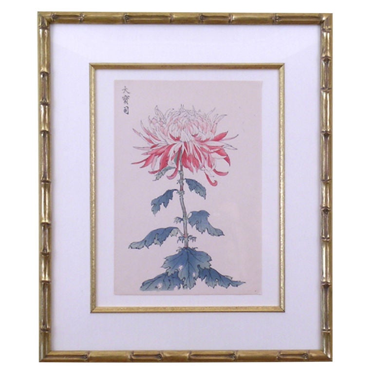Botanica Asian Artl:  Pair of Chrysanthemums For Sale