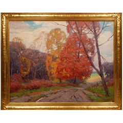 American post-impressionist oil on canvas by L. Hankes