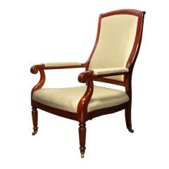 American  Neo Classic mahogany framed  library arm chair