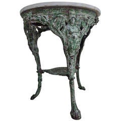 French Metal and Marble Table