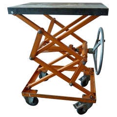 French Industrial Scissor Carts