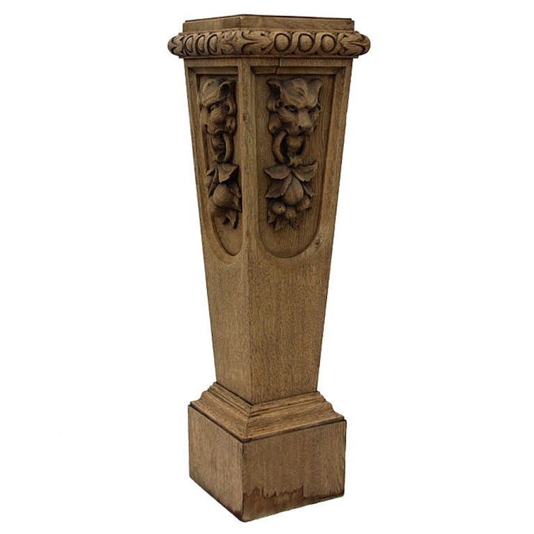 Carved Wood Pedestal at 1stdibs