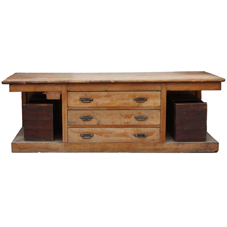 Oak Work Table For Sale