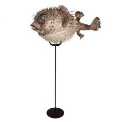 Vintage Puffer Fish on Stand