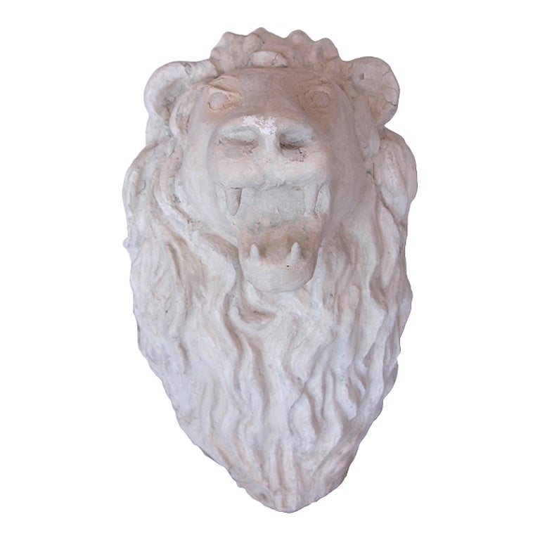 Antique Plaster Lion Head For Sale