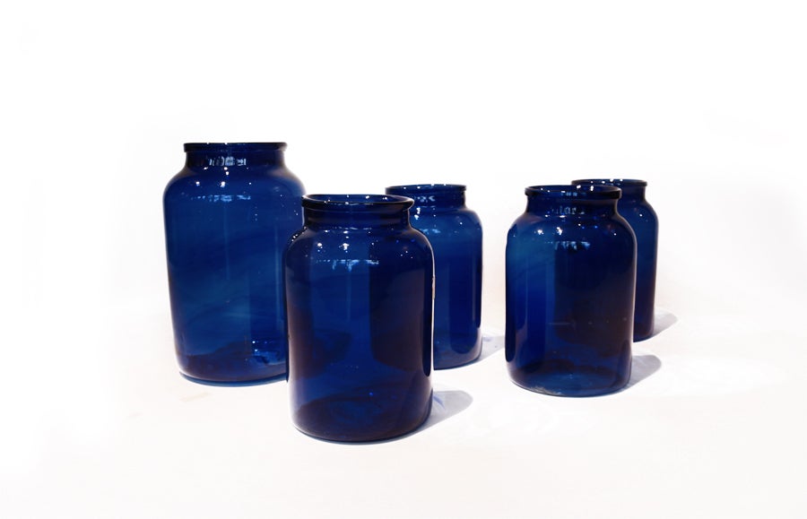 Antique Cobalt Blue Canning Jars