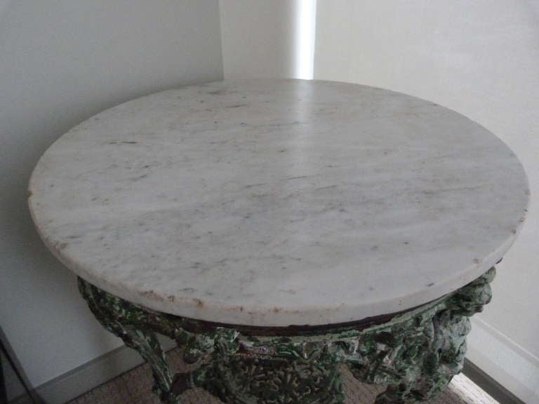 French Metal and Marble Table 4