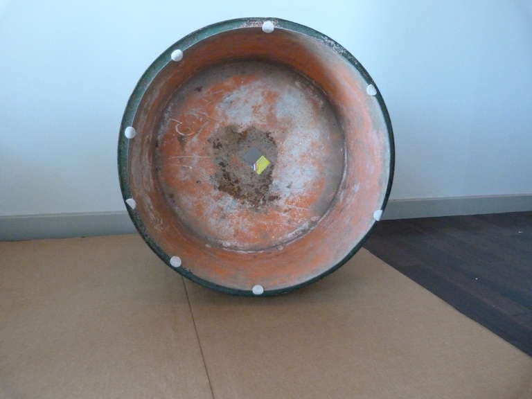 Painted Metal Industrial Drums In Distressed Condition For Sale In Corona Del Mar, CA