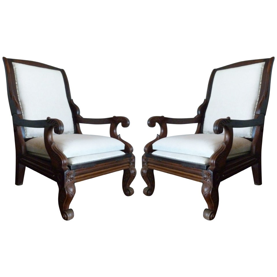 Pair Mid Century Reclining Chairs For Sale