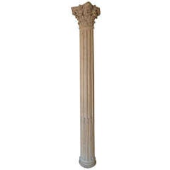 Carved Wood Corinthian Style Column
