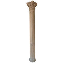 Carved Wood Corinthian Style Column