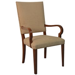 Vintage Swedish Art Moderne Open Armchair in Mahogany