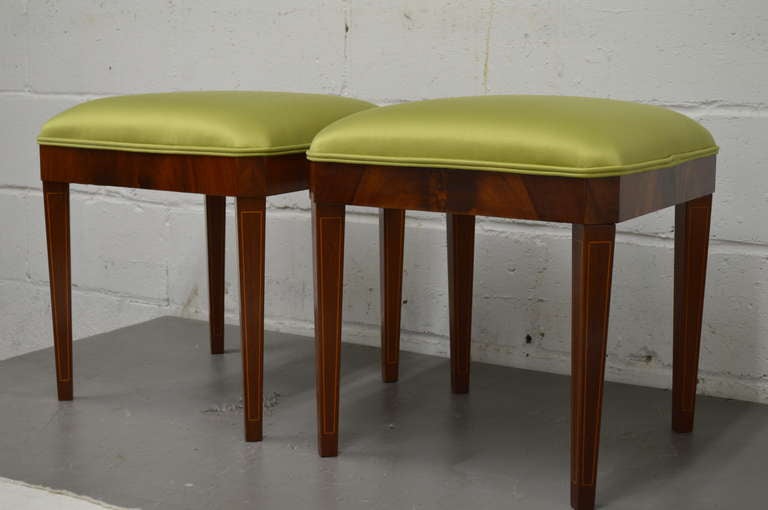 Exceptional Pair of Neoclassical Revival Stools or Benches In Excellent Condition In Atlanta, GA