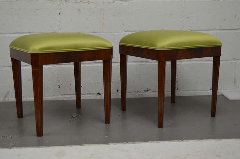 20th Century Exceptional Pair of Neoclassical Revival Stools or Benches