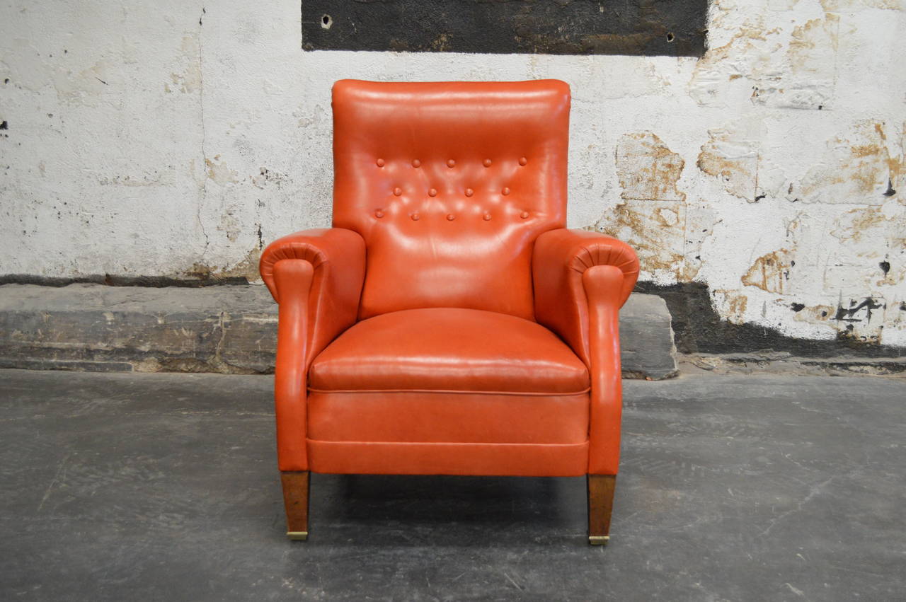 vintage orange leather chair
