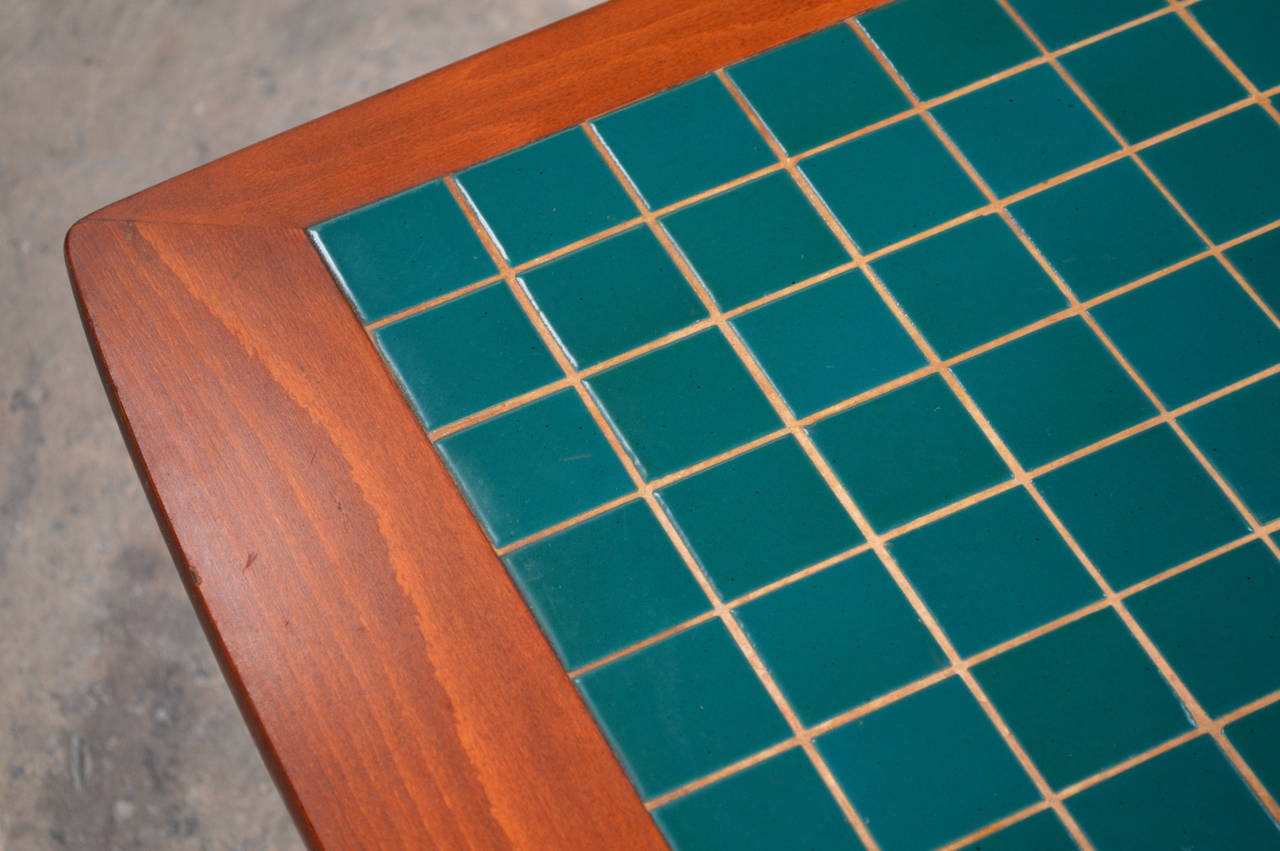 mid century tile top coffee table