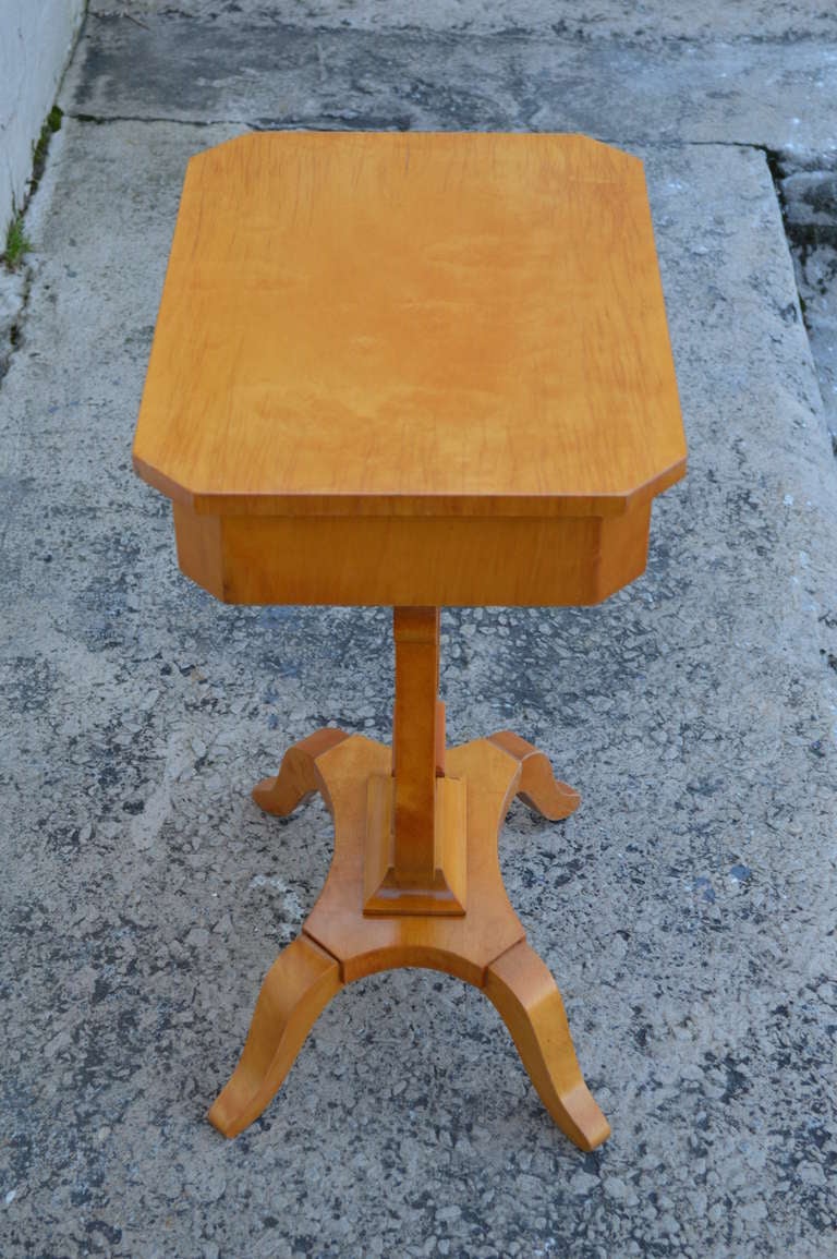 Birch Antique Swedish Karl Johan (Biedermeier) Lyre Pedestal Table For Sale
