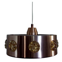 Vintage Mid-Century Swedish Modern Spun Aluminum Pendant 10