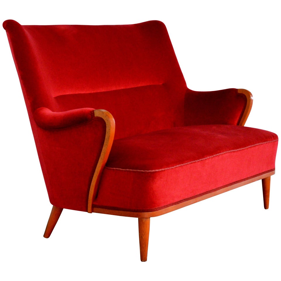 Swedish Art Moderne Settee Sofa For Sale