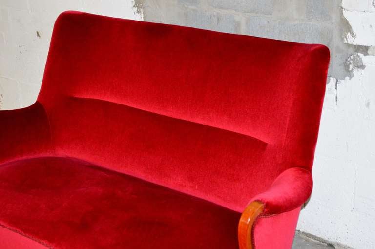 Sofá Sueco Art Moderne Settee mediados del siglo XX en venta