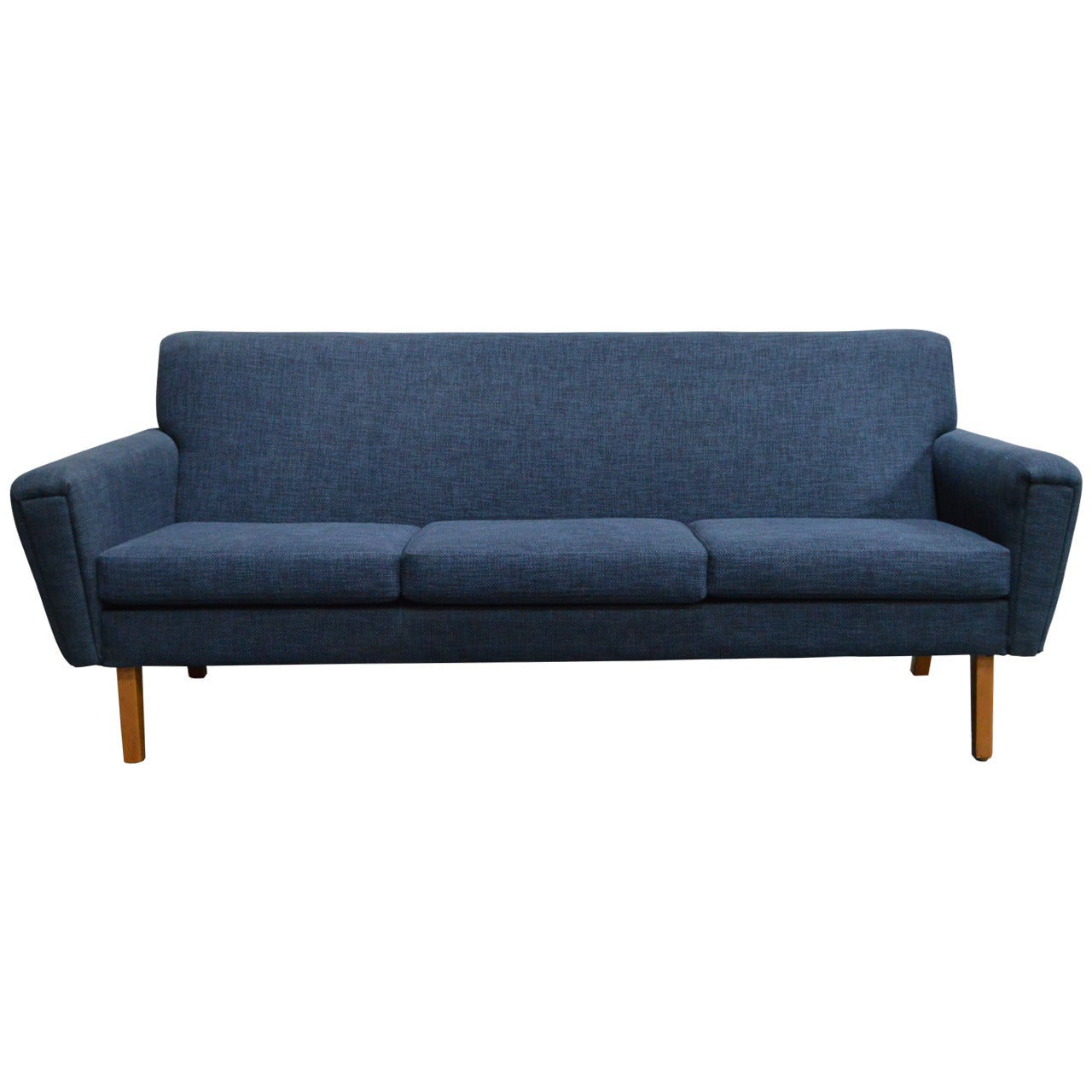 Swedish Mid-Century Modern Blue Sofa
