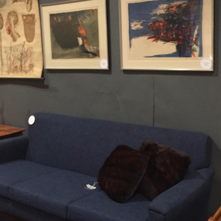 Swedish Mid-Century Modern Blue Sofa 3