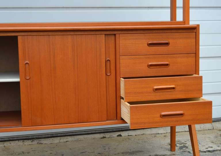 mid century modern desk with hutch