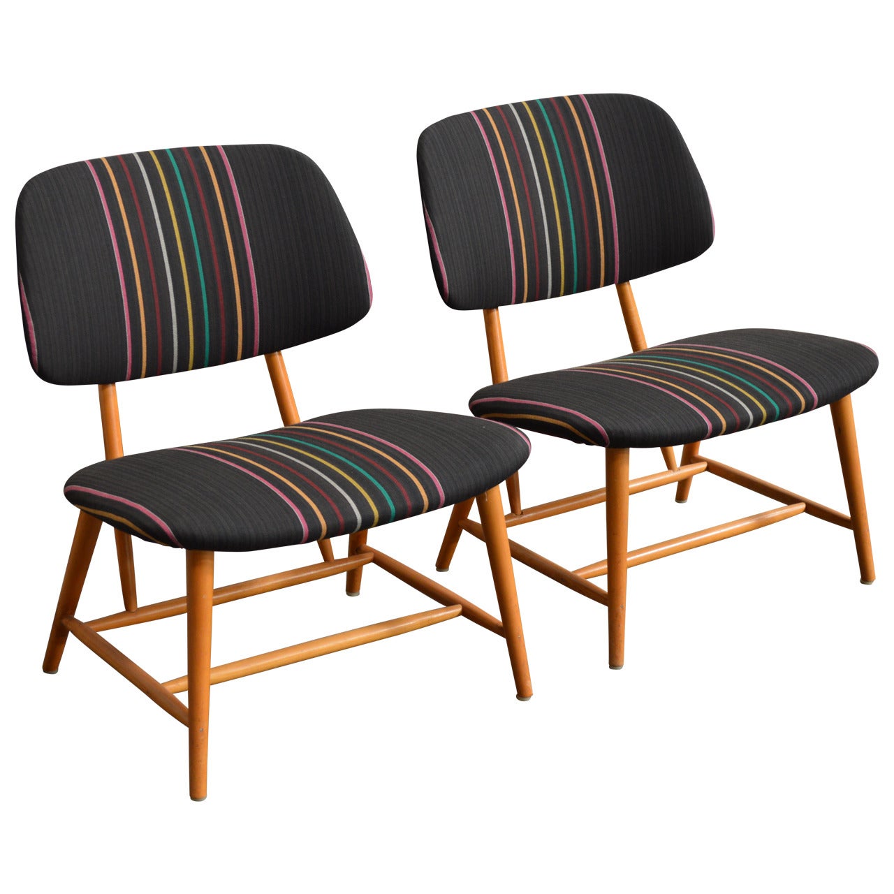Pair of Mid-Century TV Chairs by Alf Svensson for Ljungs Industrier AB