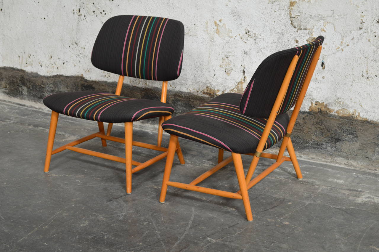 Swedish Pair of Mid-Century TV Chairs by Alf Svensson for Ljungs Industrier AB