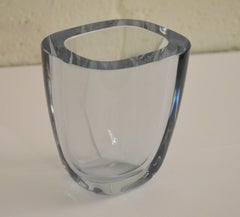 Swedish Art Glass Crystal Vase by Strombergshyttan