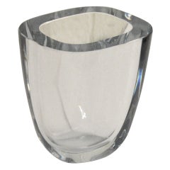 Swedish Art Glass Crystal Vase by Strombergshyttan 2