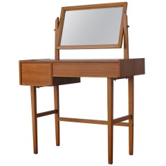 Mid-Century Swedish Modern Dressing Table Vanity with Mirror