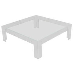 Modern Square Lucite Ghost Coffee Table