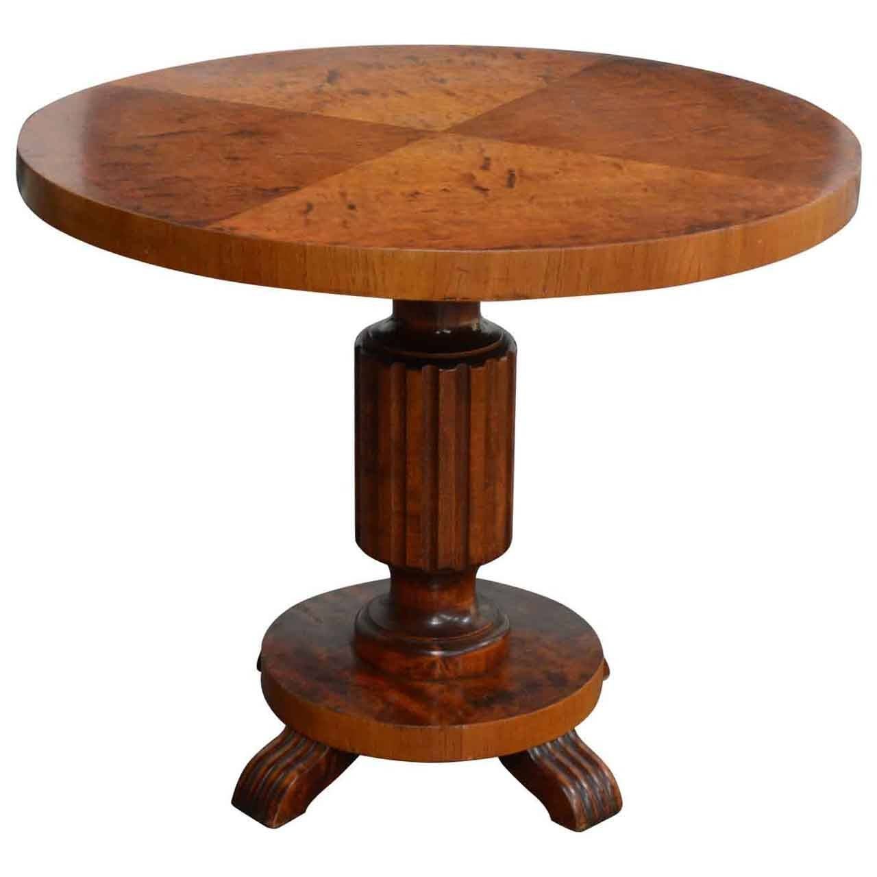 Swedish Art Deco Round Pedestal Table at 1stDibs