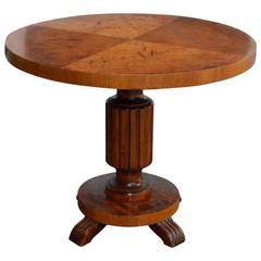 Swedish Art Deco Round Pedestal Table