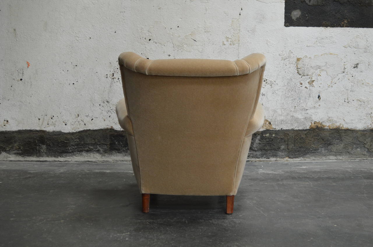 Swedish Art Deco Moderne Mohair Club Chair 1
