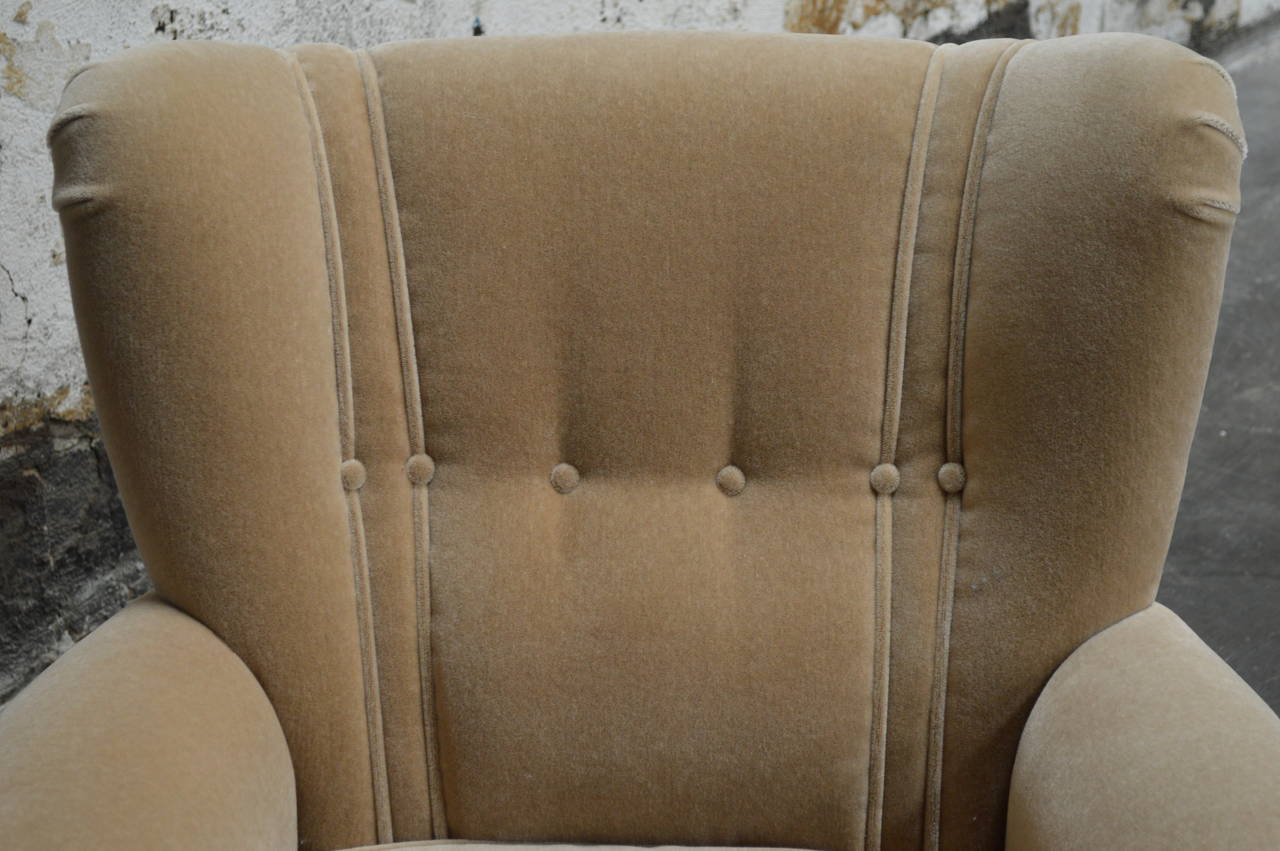 Swedish Art Deco Moderne Mohair Club Chair 3