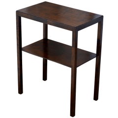 Swedish Art Deco Flame Birch End or Side Table with Shelf