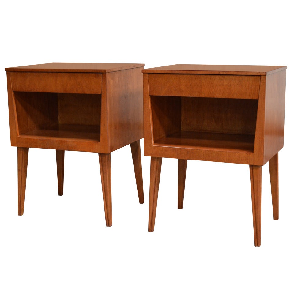 Pair of Swedish Mid Century Modern Teak Nightstands