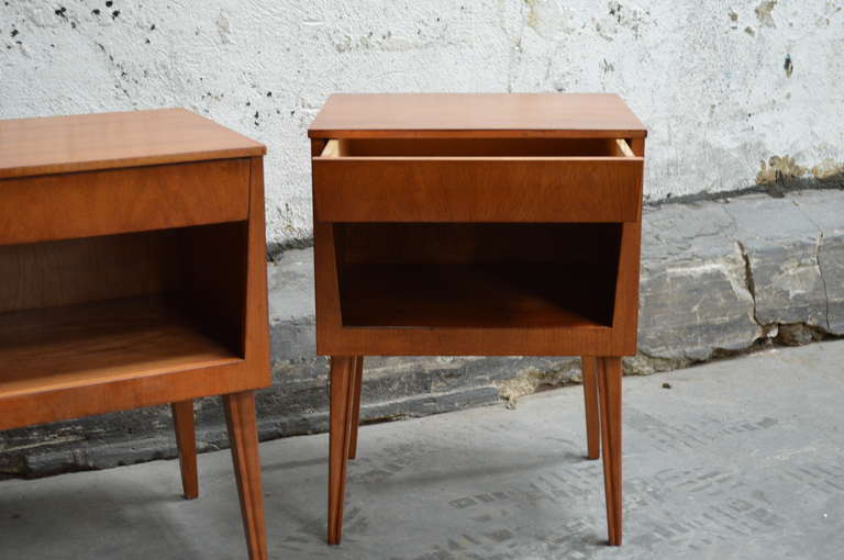 Mid-20th Century Pair of Swedish Mid Century Modern Teak Nightstands