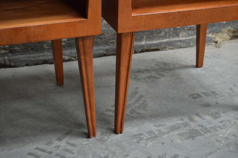 Pair of Swedish Mid Century Modern Teak Nightstands 1