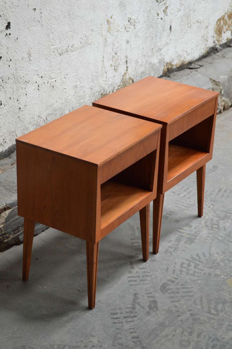 Pair of Swedish Mid Century Modern Teak Nightstands 2