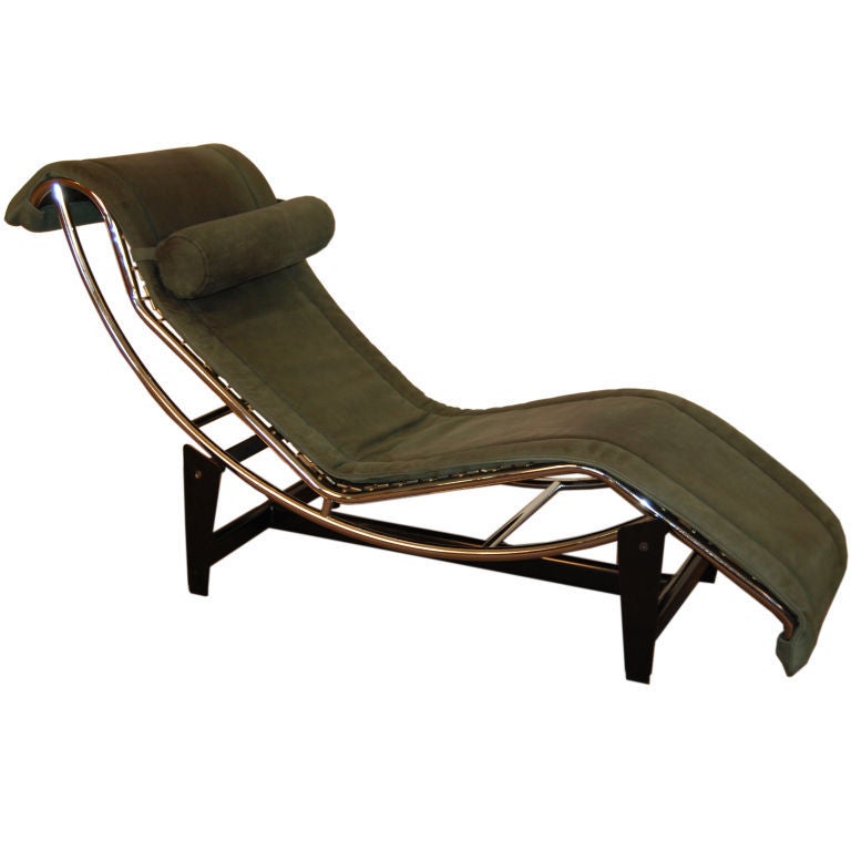 Le Corbusier LC4 Green Leather Chaise Longue